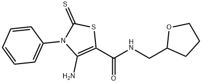 4-amino-3-phenyl-N-((tetrahydrofuran-2-yl)methyl)-2-thioxo-2,3-dihydrothiazole-5-carboxamide