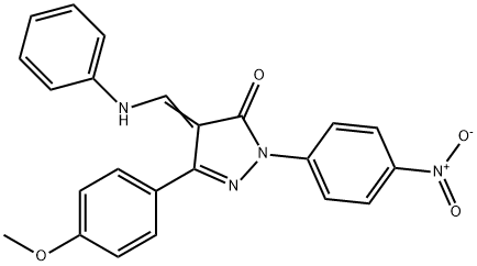 (4Z)-5-(4-methoxyphenyl)-2-(4-nitrophenyl)-4-[(phenylamino)methylidene]-2,4-dihydro-3H-pyrazol-3-one