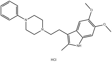 5,6-dimethoxy-2-methyl-3-[2-(4-phenyl-1-piperazinyl)ethyl]-1H-indole hydrochloride