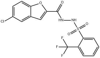 5-chloro-N'-[2-(trifluoromethyl)phenyl]sulfonyl-1-benzofuran-2-carbohydrazide