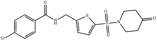 4-chloro-N-((5-(4-oxopiperidin-1-ylsulfonyl)thiophen-2-yl)methyl)benzamide
