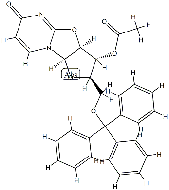 (2R)-3β-Acetoxy-2,3,3aβ,9aβ-tetrahydro-2α-[(triphenylmethoxy)methyl]-6H-furo[2',3':4,5]oxazolo[3,2-a]pyrimidin-6-one