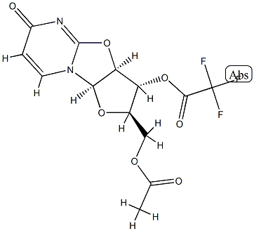 Trifluoroacetic acid (2R)-2α-(acetoxymethyl)-2,3,3aβ,9aβ-tetrahydro-6-oxo-6H-furo[2',3':4,5]oxazolo[3,2-a]pyrimidin-3β-yl ester