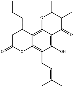 2,3,9,10-Tetrahydro-5-hydroxy-2,3-dimethyl-6-(3-methyl-2-butenyl)-10-propyl-4H,8H-benzo[1,2-b:3,4-b']dipyran-4,8-dione