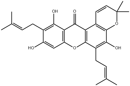5,9,11-Trihydroxy-3,3-dimethyl-6,10-bis(3-methyl-2-butenyl)pyrano[3,2-a]xanthen-12(3H)-one