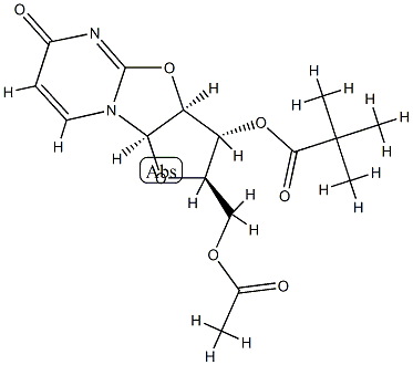 2,2-Dimethylpropionic acid (2R)-2α-(acetoxymethyl)-2,3,3aβ,9aβ-tetrahydro-6-oxo-6H-furo[2',3':4,5]oxazolo[3,2-a]pyrimidin-3β-yl ester