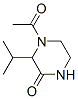 Piperazinone,  4-acetyl-3-(1-methylethyl)-  (9CI)