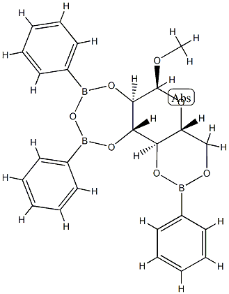 1-O-Methyl-2-O,3-O-[oxybis(phenylboranediyl)]-4-O,6-O-(phenylboranediyl)-α-D-glucopyranose