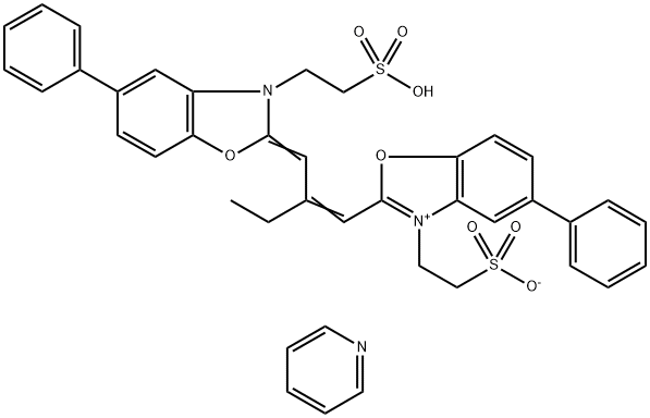 2-[5-苯基-2-[2-[5-苯基-3-(2-磺酸根乙基)苯并唑啉-2-亚基甲基]-1-丁烯基]-3-苯并唑啉基]乙磺吡啶5/2水合物
