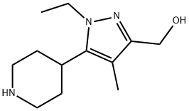 1H-Pyrazole-3-methanol,1-ethyl-4-methyl-5-(4-piperidinyl)-(9CI)