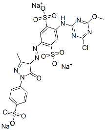 trisodium 2-[(4-chloro-6-methoxy-1,3,5-triazin-2-yl)amino]-5-[[4,5-dihydro-3-methyl-5-oxo-1-(4-sulphonatophenyl)-1H-pyrazol-4-yl]azo]benzene-1,4-disulphonate