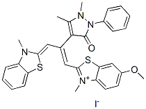 2-[2-(2,3-dihydro-1,5-dimethyl-3-oxo-2-phenyl-1H-pyrazol-4-yl)-3-(3-methyl-3H-benzothiazol-2-ylidene)prop-1-enyl]-6-methoxy-3-methylbenzothiazolium iodide