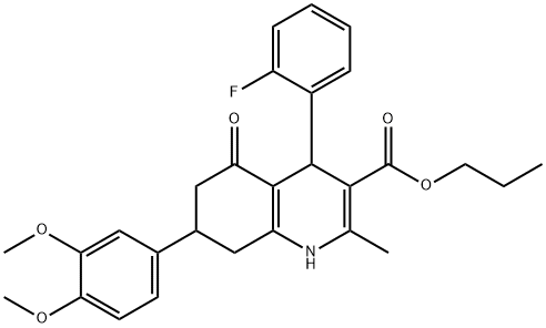 7-(3,4-Dimethoxyphenyl)-4-(2-fluorophenyl)-1,4,5,6,7,8-hexahydro-2-methyl-5-oxo-3-quinolinecarboxylic acid propyl ester