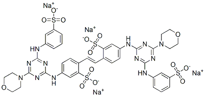 tetrasodium 4,4'-bis[[4-morpholino-6-[(3-sulphonatophenyl)amino]-1,3,5-triazin-2-yl]amino]stilbene-2,2'-disulphonate