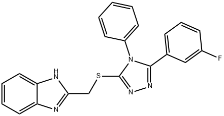 2-({[5-(3-fluorophenyl)-4-phenyl-4H-1,2,4-triazol-3-yl]sulfanyl}methyl)-1H-benzimidazole