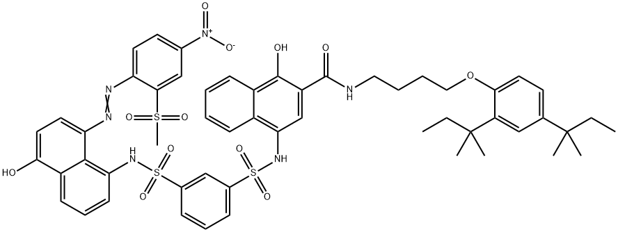 N-[4-[2,4-Bis(1,1-dimethylpropyl)phenoxy]butyl]-1-hydroxy-4-[[[3-[[[5-hydroxy-8-[[2-(methylsulfonyl)-4-nitrophenyl]azo]-1-naphthalenyl]amino]sulfonyl]phenyl]sulfonyl]amino]-2-naphthalenecarboxamide