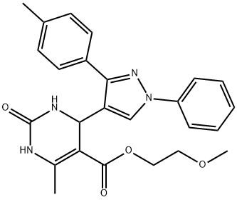 2-methoxyethyl 6-methyl-2-oxo-4-(1-phenyl-3-(p-tolyl)-1H-pyrazol-4-yl)-1,2,3,4-tetrahydropyrimidine-5-carboxylate