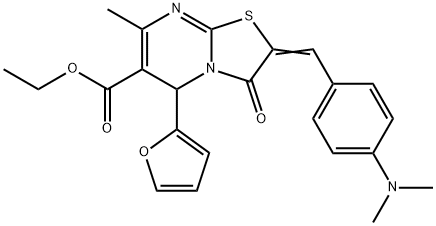 ethyl (E)-2-(4-(dimethylamino)benzylidene)-5-(furan-2-yl)-7-methyl-3-oxo-2,3-dihydro-5H-thiazolo[3,2-a]pyrimidine-6-carboxylate