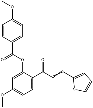 (E)-5-methoxy-2-(3-(thiophen-2-yl)acryloyl)phenyl 4-methoxybenzoate