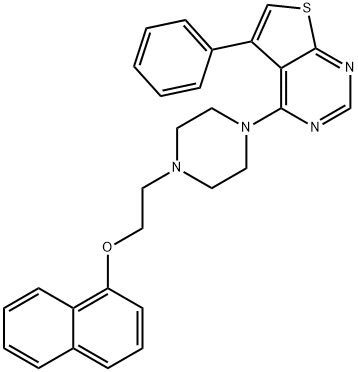 4-(4-(2-(naphthalen-1-yloxy)ethyl)piperazin-1-yl)-5-phenylthieno[2,3-d]pyrimidine