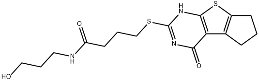 N-(3-hydroxypropyl)-4-((4-oxo-3,5,6,7-tetrahydro-4H-cyclopenta[4,5]thieno[2,3-d]pyrimidin-2-yl)thio)butanamide