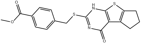 methyl 4-(((4-oxo-3,5,6,7-tetrahydro-4H-cyclopenta[4,5]thieno[2,3-d]pyrimidin-2-yl)thio)methyl)benzoate