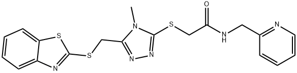 2-((5-((benzo[d]thiazol-2-ylthio)methyl)-4-methyl-4H-1,2,4-triazol-3-yl)thio)-N-(pyridin-2-ylmethyl)acetamide