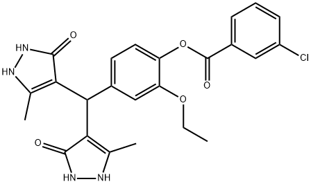 4-[bis(5-hydroxy-3-methyl-1H-pyrazol-4-yl)methyl]-2-ethoxyphenyl 3-chlorobenzoate