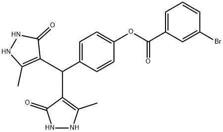 4-[bis(5-hydroxy-3-methyl-1H-pyrazol-4-yl)methyl]phenyl 3-bromobenzoate