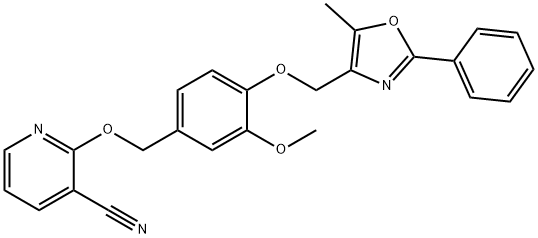 2-[3-methoxy-4-[(5-methyl-2-phenyl-4-oxazolyl)methoxy]
benzyloxy]nicotinonitrile