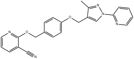 2-[4-[[3-methyl-1-(pyridin-2-yl)-1H-pyrazol-4-yl]methoxy]
benzyloxy]nicotinonitrile