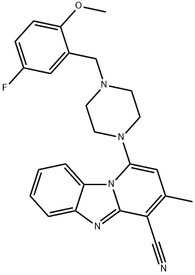 1-(4-(5-fluoro-2-methoxybenzyl)piperazin-1-yl)-3-methylbenzo[4,5]imidazo[1,2-a]pyridine-4-carbonitrile