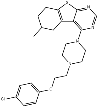 4-(4-(2-(4-chlorophenoxy)ethyl)piperazin-1-yl)-6-methyl-5,6,7,8-tetrahydrobenzo[4,5]thieno[2,3-d]pyrimidine