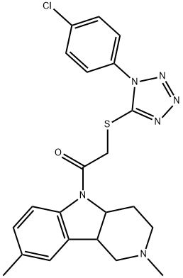cis-5-({[1-(4-chlorophenyl)-1H-tetraazol-5-yl]sulfanyl}acetyl)-2,8-dimethyl-2,3,4,4a,5,9b-hexahydro-1H-pyrido[4,3-b]indole