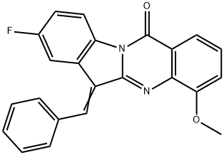 Indolo[2,1-b]quinazolin-12(6H)-one,  8-fluoro-4-methoxy-6-(phenylmethylene)-