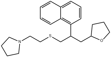 2-(1-Naphtyl)-1-(2-pyrrolizinoethyl)thio-3-(2,3,4,5-tetrahydrofuran-2-yl)propane