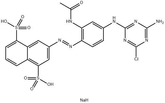 DISODIUM 3-[[2-(ACETYLAMINO)-4-[(4-AMINO-6-CHLORO-1,3,5-TRIAZIN-2-YL)AMINO]PHENYL]AZO]NAPHTHALENE-1,