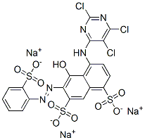 5-Hydroxy-6-[(2-sulfophenyl)azo]-4-[(2,5,6-trichloro-4-pyrimidinyl)amino]-1,7-naphthalenedisulfonic acid trisodium salt