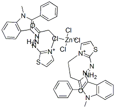 bis[3-(3-amino-3-oxopropyl)-2-[(1-methyl-2-phenyl-1H-indol-3-yl)azo]thiazolium] tetrachlorozincate(2-)