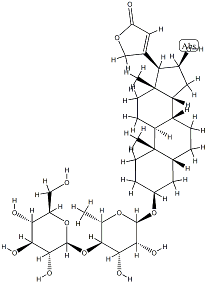 3β-[(4-O-β-D-Glucopyranosyl-6-deoxy-α-L-mannopyranosyl)oxy]-16β-hydroxy-5β-card-20(22)-enolide