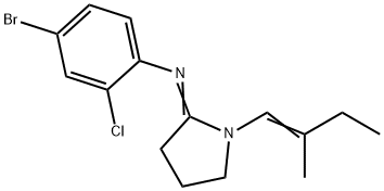 Pyrrolidine, 2-((4-bromo-2-chlorophenyl)imino)-1-(2-methyl-1-butenyl)-