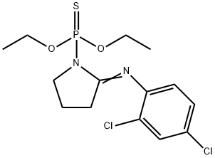 Phosphonothioic acid, (2-((2,4-dichlorophenyl)imino)-1-pyrrolidinyl)-,  O,O-diethyl ester
