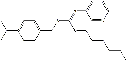 Heptyl (4-(1-methylethyl)phenyl)methyl-3-pyridinylcarbonimidodithioate