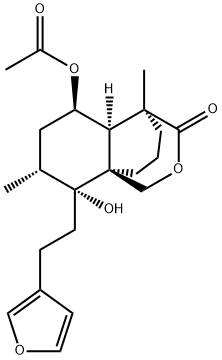 (8R)-19-Oxo-15,16:19,20-diepoxylabda-13(16),14-diene-6β,9-diol 6-acetate