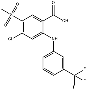 Benzoic  acid,  4-chloro-5-(methylsulfonyl)-2-[[3-(trifluoromethyl)phenyl]amino]-