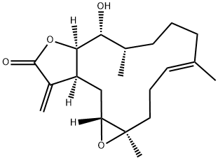 (1aR,4E,9S,10R,10aR,13aS,14aR)-2,3,6,7,8,9,10,10a,13,13a,14,14a-Dodecahydro-10-hydroxy-1a,5,9-trimethyl-13-methyleneoxireno[4,5]cyclotetradeca[1,2-b]furan-12(1aH)-one