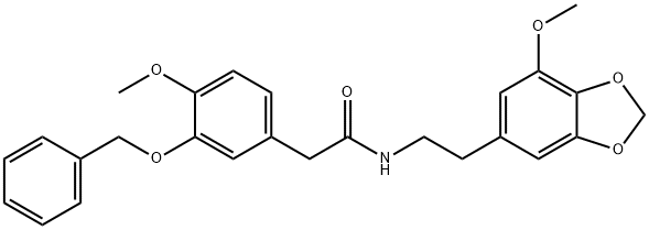 2-(3-(BENZYLOXY)-4-METHOXYPHENYL)-N-(2-(7-METHOXYBENZO[D][1,3]DIOXOL-5-YL)ETHYL)ACETAMIDE