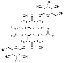 (R*,R*)-5,5'-双(BETA-D-吡喃葡糖氧基)-9,9',10,10'-四氢-4,4'-二羟基-10,10'-二氧代[9,9'-联蒽]-2,2'-二甲酸钙盐
