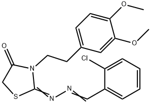 2-Chlorobenzaldehyde [3-[2-(3,4-dimethoxyphenyl)ethyl]-4-oxothiazolidin-2-ylidene]hydrazone