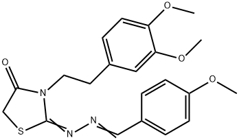 4-Methoxybenzaldehyde [3-[2-(3,4-dimethoxyphenyl)ethyl]-4-oxothiazolidin-2-ylidene]hydrazone